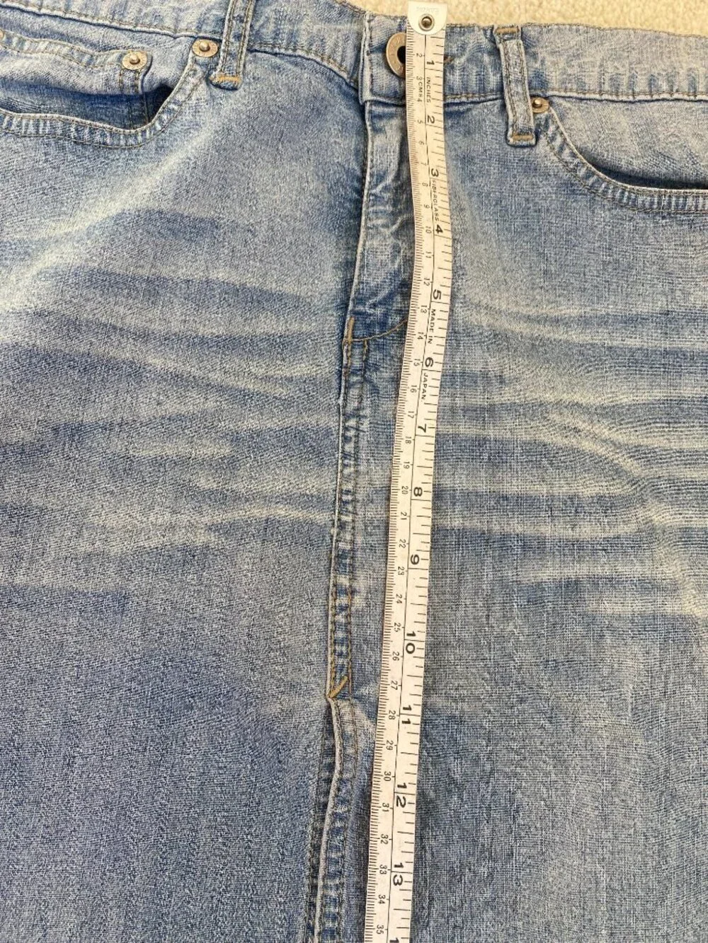 EXPRESS stretch denim light wash slit skirt, size 3/4 small
